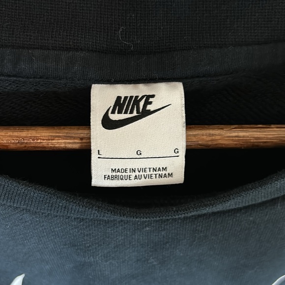 NIKE Air French Terry Black Pullover Sweatshirt in Men’s Large - Picture 6 of 7